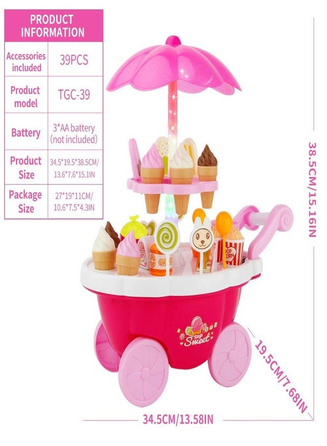 Kitmeer Ice Cream Kitchen Play Cart Kitchen Set Toy with Lights and Music, Small. - Image 2